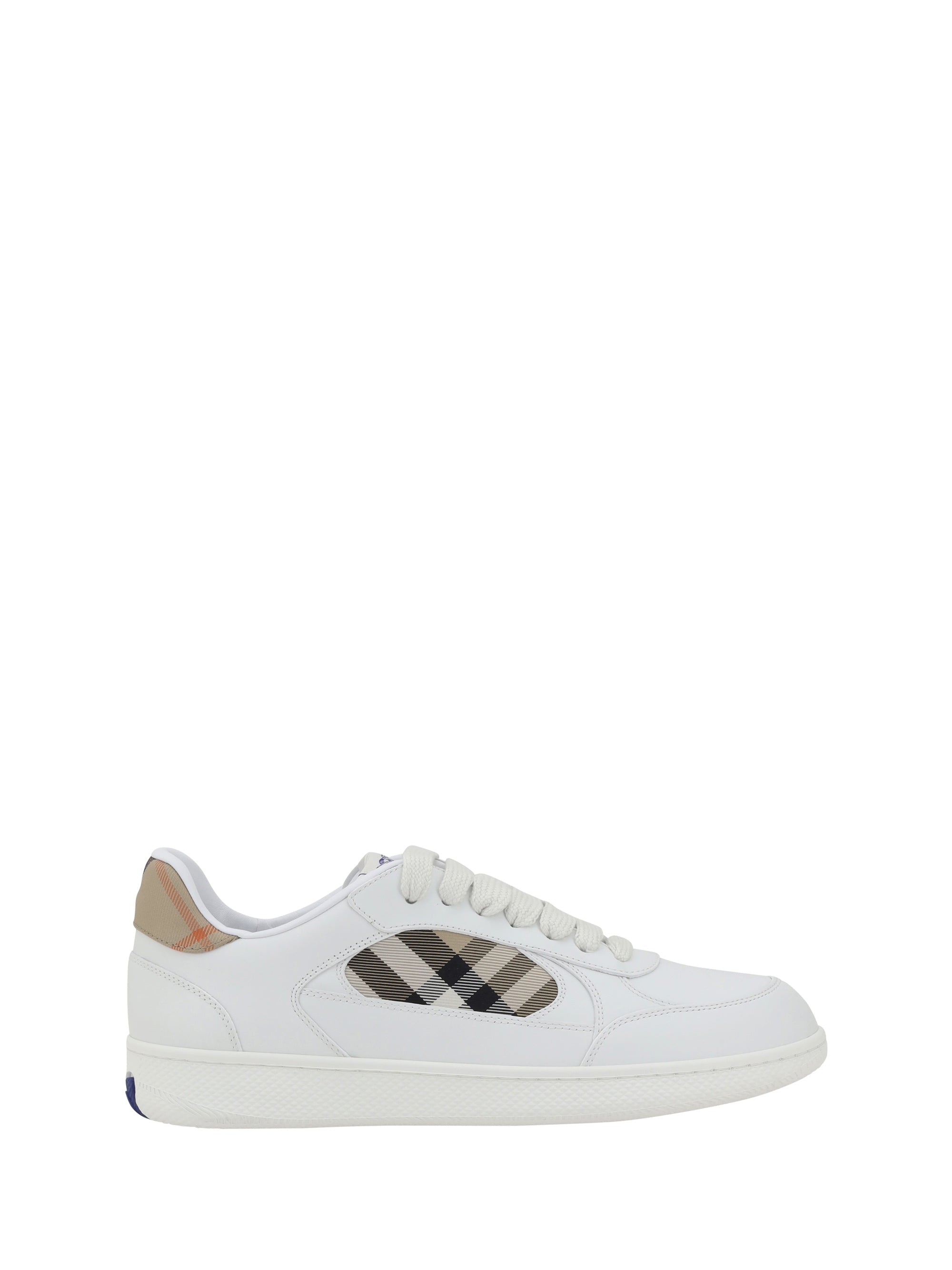Burberry Leather Burberry Check Sneaker — White