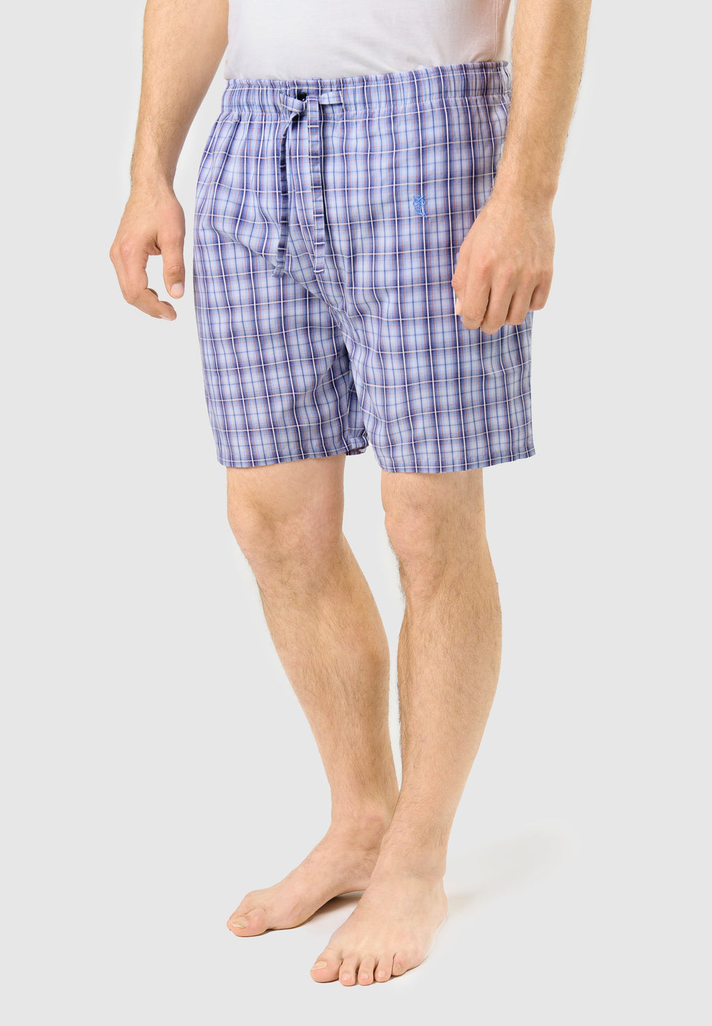 Pantalón Pijama Hombre Corto Popelín Cuadros - Azul 8542_30