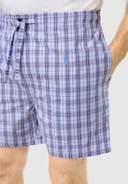Pantalón Pijama Hombre Corto Popelín Cuadros - Azul 8542_30