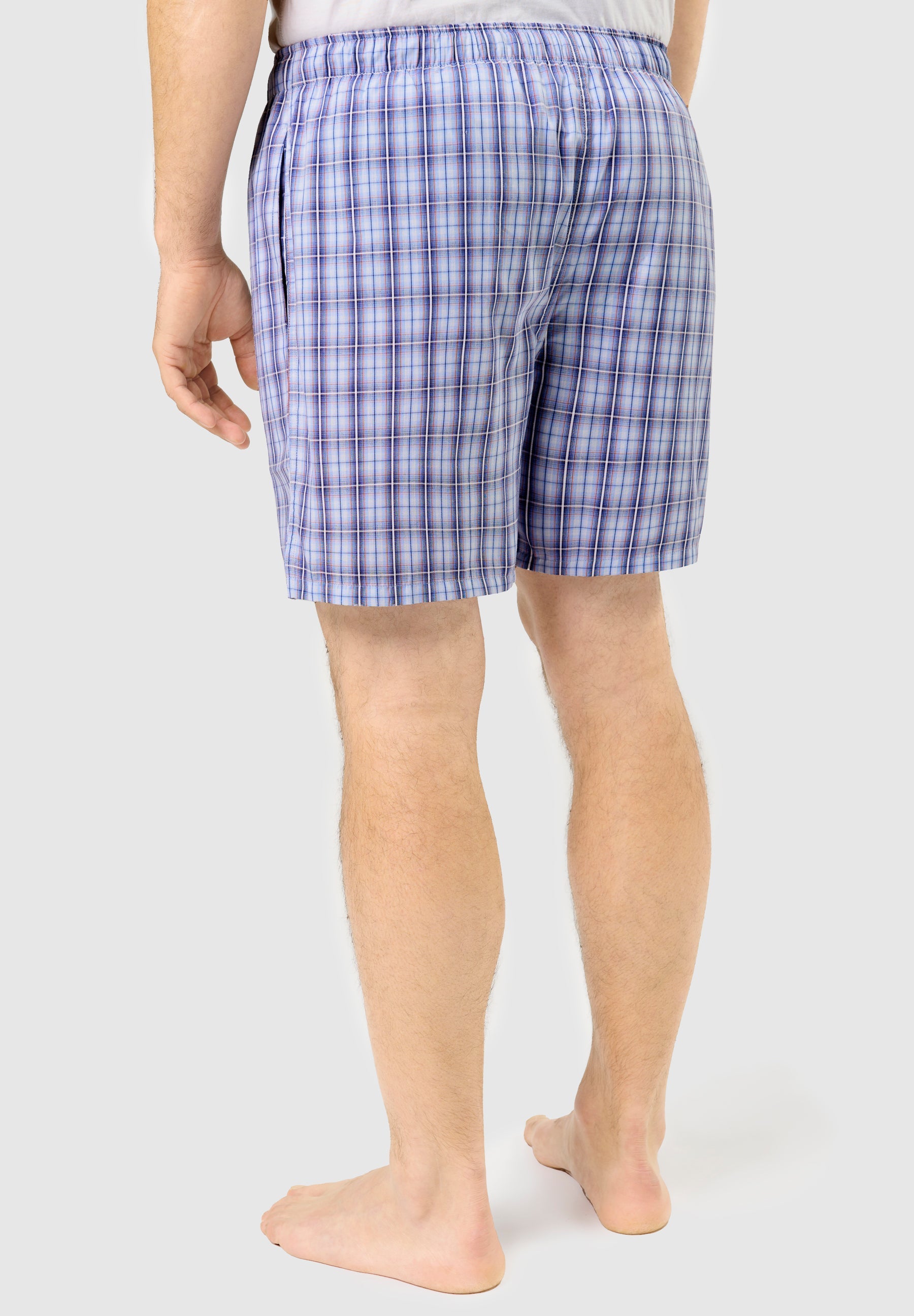 Pantalón Pijama Hombre Corto Popelín Cuadros - Azul 8542_30