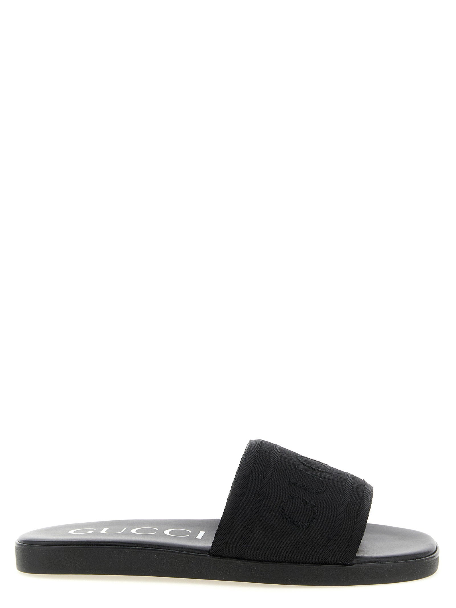 Gucci Jacquard Logo Slide — Black