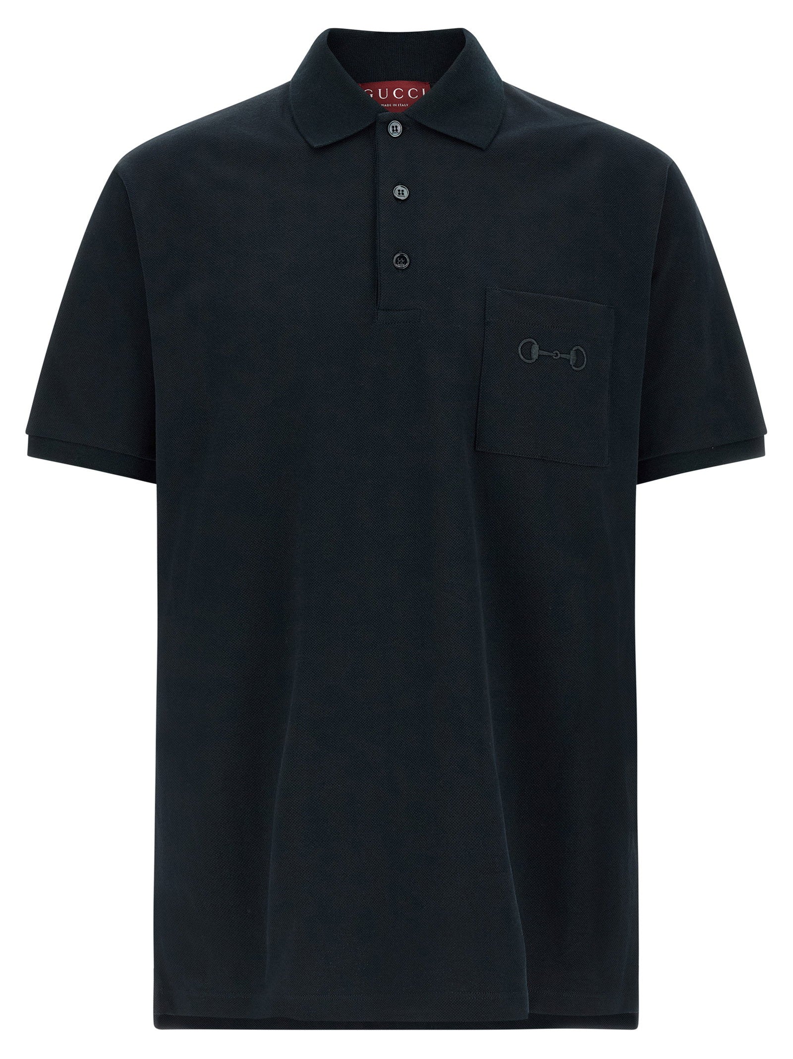 Gucci Morsetto Embroidery Polo Shirt — Navy
