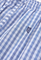 Pantalón Pijama Hombre Corto Popelín Cuadros - Azul 8548_36