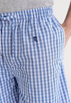 Pantalón Pijama Hombre Corto Popelín Cuadros - Azul 8548_36
