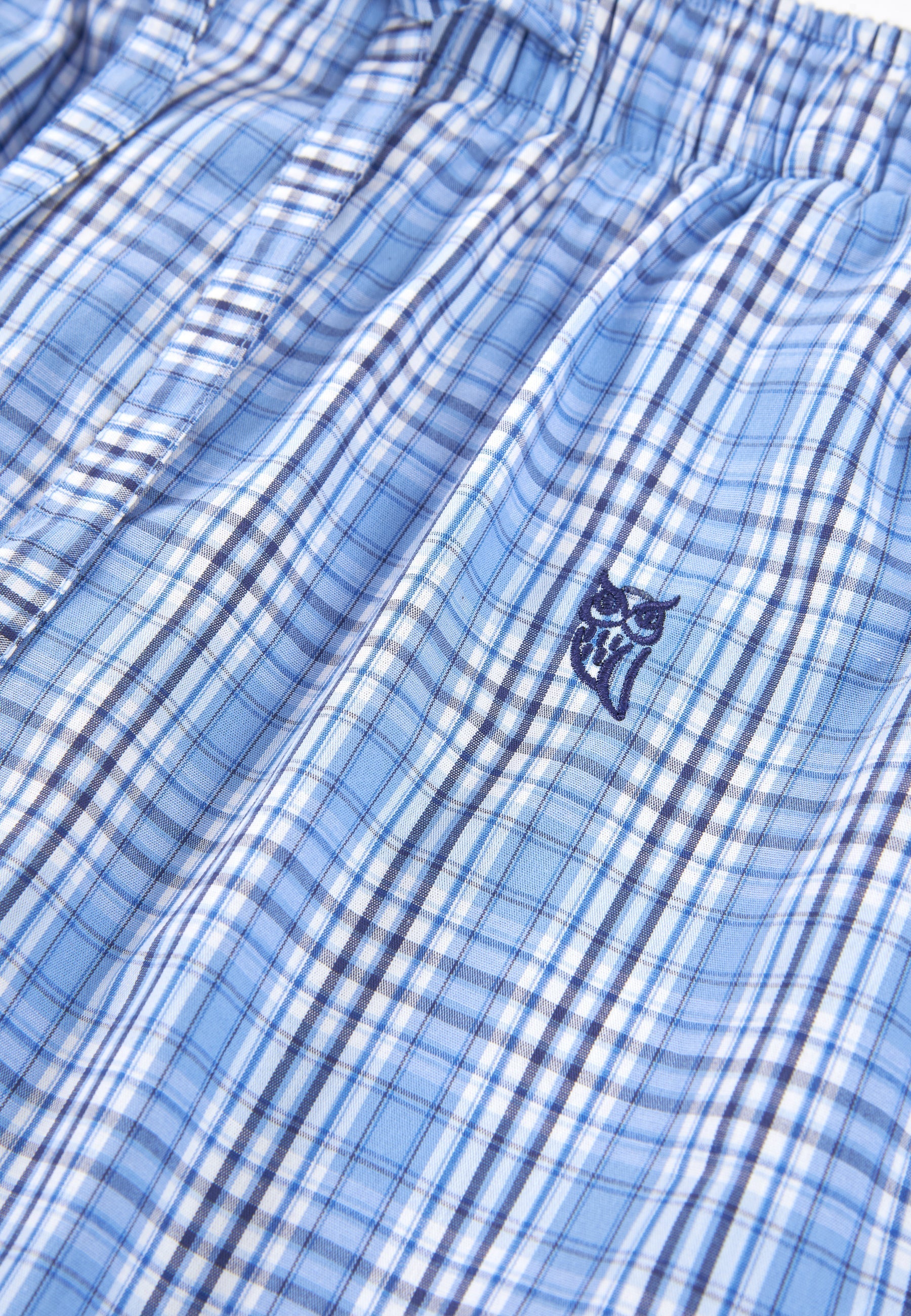 Pantalón Pijama Hombre Corto Popelín Cuadros - Azul 8549_37