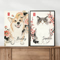 Personalizado chino de tinta estilo de lavado de mascotas foto lienzo póster sin marco de pintura decoración de la habitación regalo de cumpleaños para el amigo dueño de la mascota