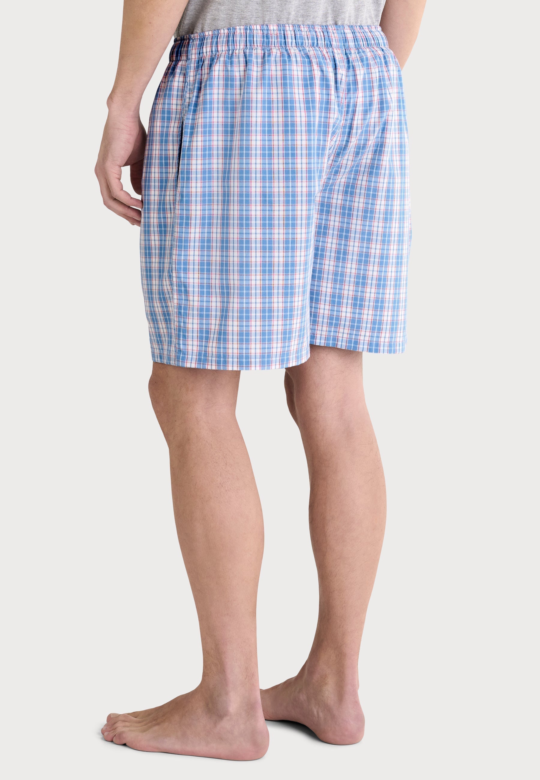 Pantalón Pijama Hombre Corto Popelín Cuadros - Azul 8550_30