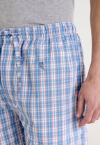 Pantalón Pijama Hombre Corto Popelín Cuadros - Azul 8550_30