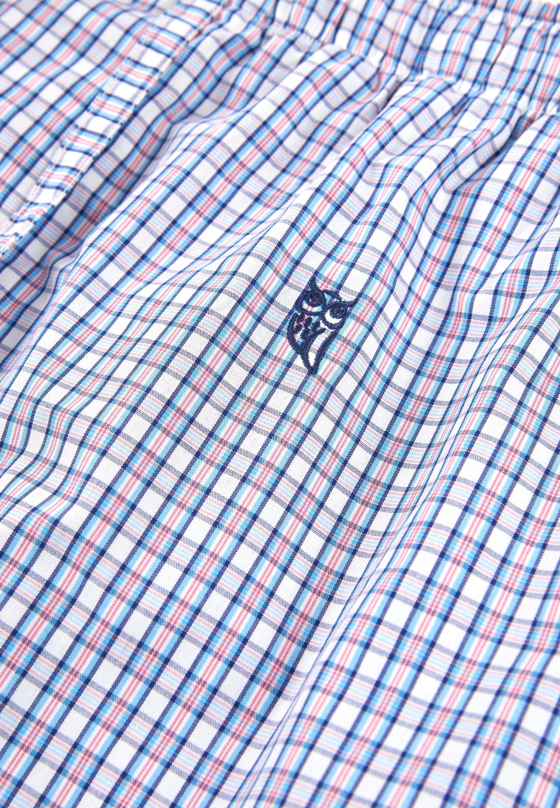 Pantalón Pijama Hombre Corto Popelín Cuadros - Blanco 8551_01