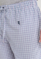 Pantalón Pijama Hombre Corto Popelín Cuadros - Blanco 8551_01