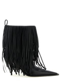 Balenciaga Fringe Leather Ankle Boot — Black