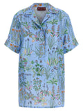 Gucci Floral Silk Twill Blouse — Periwinkle