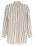 Gucci Striped Jacquard Silk Shirt — Cream