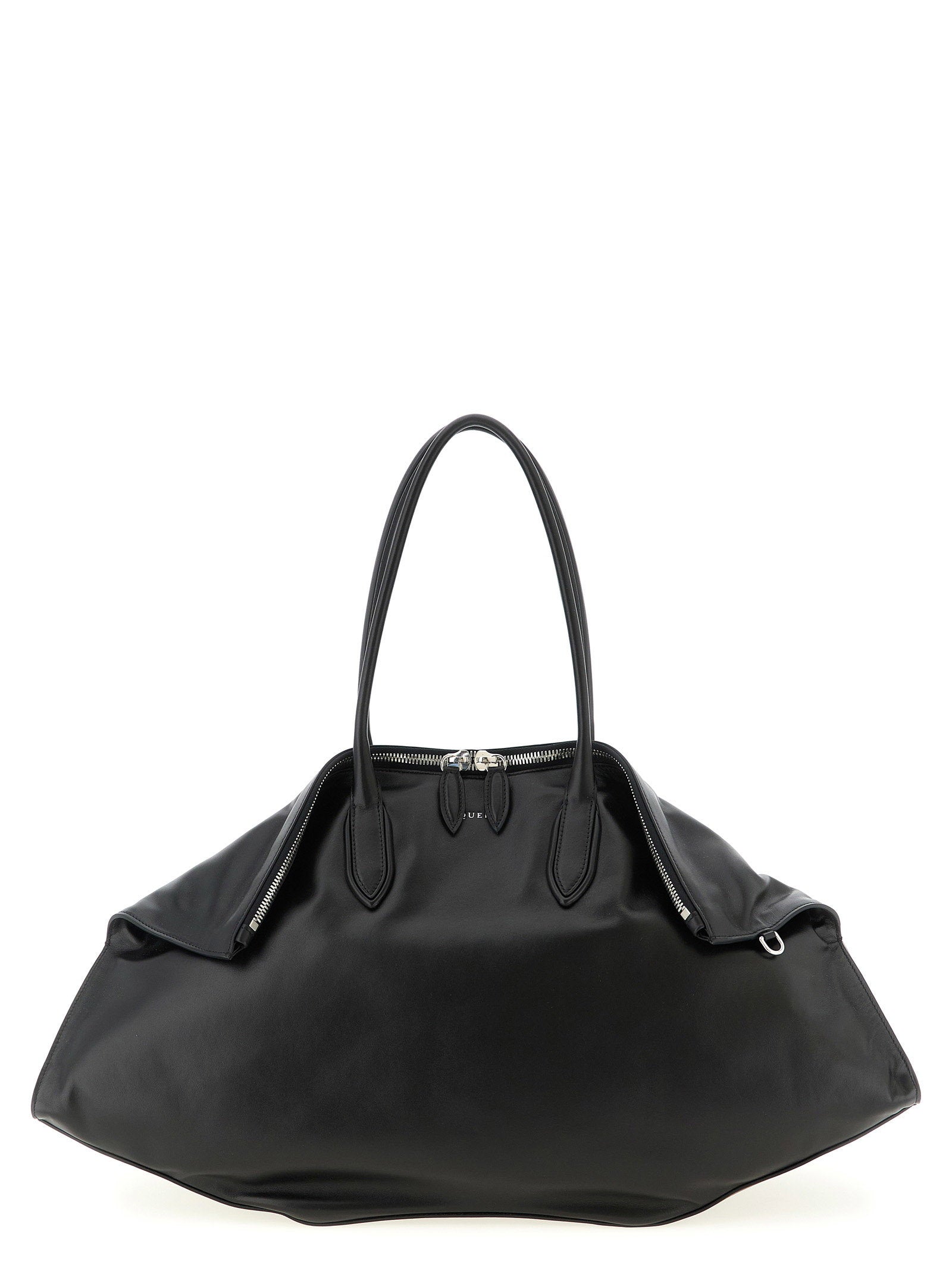 Alexander McQueen Maxi Manta Shoulder Bag — Black