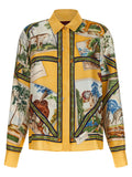 Gucci Landscape-Print Silk Twill Shirt — Yellow