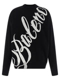 Balenciaga Jacquard Logo-Embroidered Sweater — Black