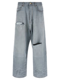 Balenciaga Organic Cotton Ripped Jeans — Grey