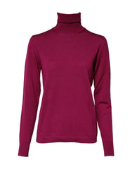 Women's Virgin Wool Turtleneck Purple