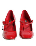 Women's Red Leather Dg Logo Heels Sandals Shoes