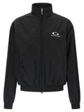 Balenciaga Logo-Embroidered Bomber Jacket — Black