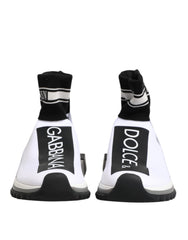 Women's White Black Sorrento Socks Sneakers Shoes And