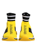 Women's Yellow Black Sorrento Socks Sneakers Shoes Polyester Viscose