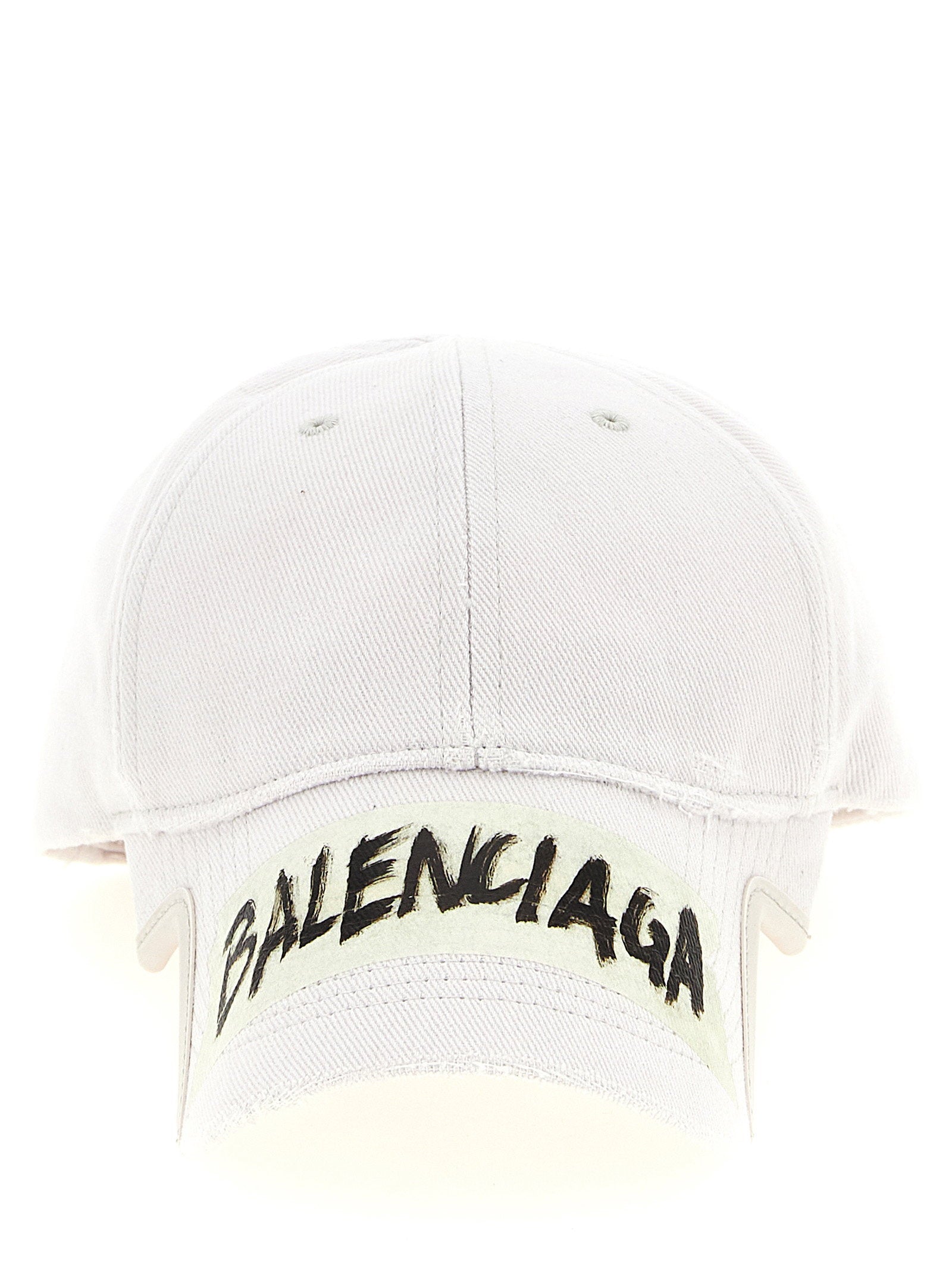 Balenciaga Masking Tape Logo Baseball Cap — White