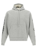 Balenciaga Cursive Embroidered Fleece Hoodie — Gray