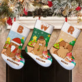 Personalizada Multicolor Árbol de Navidad Hombre de pan de jengibre Medias de Navidad con Inicial Navidad Decoración del Hogar Cumpleaños Regalo para Amigo Familia