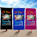 Toalla de playa de gran tamaño, suave y de secado rápido, personalizada, con el nombre y el año, de un crucero de dibujos animados y un cocotero, para regalar en una fiesta en la playa a un amigo de l