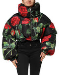 Women's Multicolor Floral Puffer Coat Full Zip Jacket Polyester Clothing