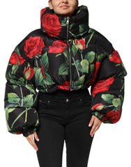 Women's Multicolor Floral Puffer Coat Full Zip Jacket Polyester Clothing