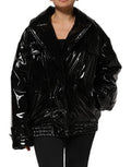 Women's Polyester Black Quilted Puffer Coat Jacket Polyurethane Clothing