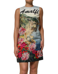 Women's Multicolor Crystal Embellished Mini Dress Silk
