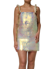 Women's Multicolor Sequin Holographic Mini Dress Polyester