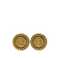 Gold Plated Coco Coin Clip On Earrings