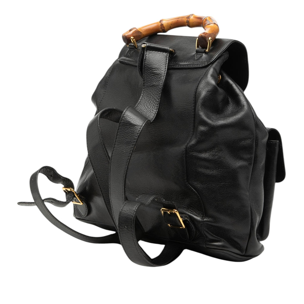 Calfskin Bamboo Drawstring Backpack
