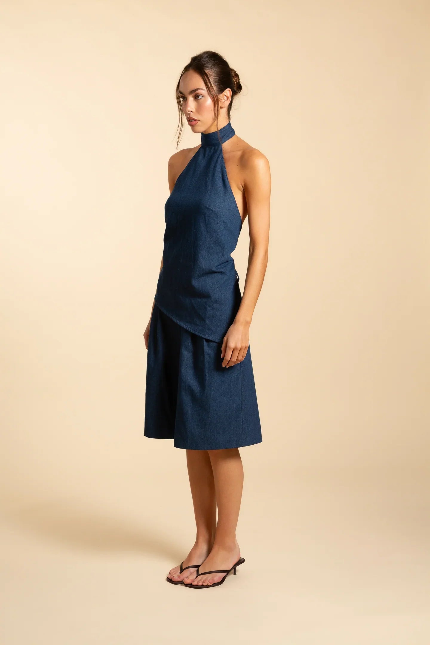 TOP HALTER | DENIM