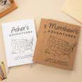 Personalizado EE.UU. Mapa de Aventura Nombre Diario cuaderno con páginas rayadas y el nombre de la cubierta Año Sabático Regalo de Graduación para Niños Graduados