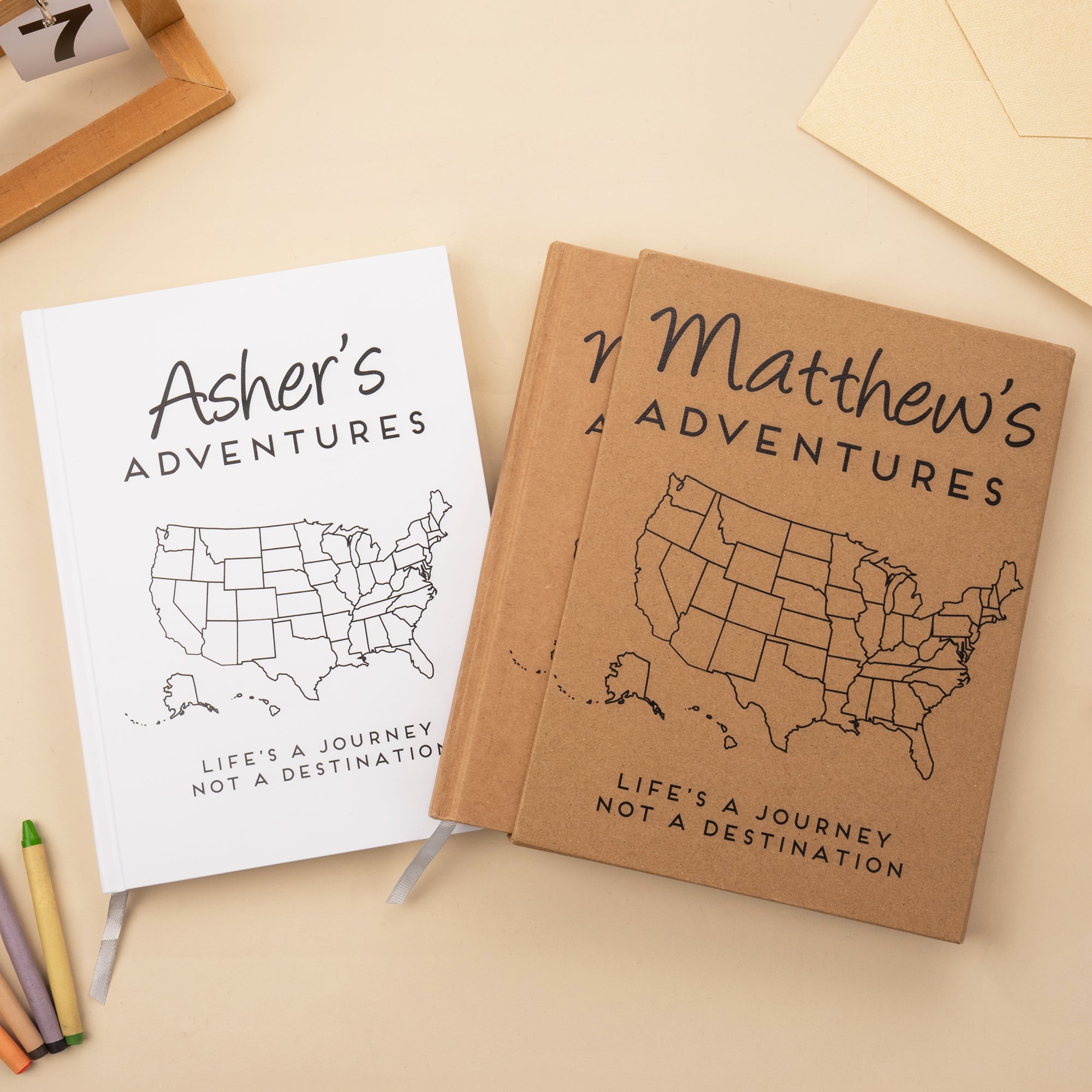 Personalizado EE.UU. Mapa de Aventura Nombre Diario cuaderno con páginas rayadas y el nombre de la cubierta Año Sabático Regalo de Graduación para Niños Graduados