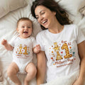 Personalizado Flor Corazón Lindo Animal Mamá Bebé 100% Algodón Camiseta Bebé Body a Juego con Nombres 1er Regalo Día de la Madre para Bebé Mamá