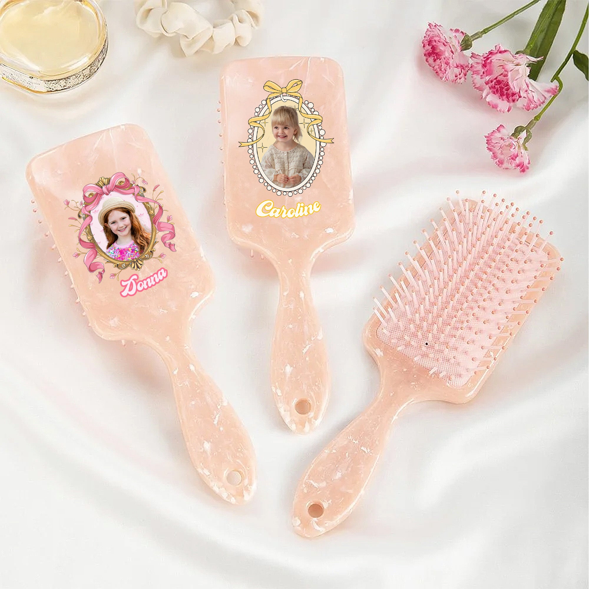 Cepillo de pelo personalizado con foto Peine de masaje antiestático con nombre Fiesta de soltera Cumpleaños Regalo de Navidad para hija Niña