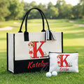 Bolsa de maquillaje portátil con inicial y nombre Regalo de cumpleaños para mujeres amantes del golf