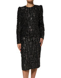 Women's Black Sequin Bouclé Tweed Sheath Dress Polyester Silk Acetate Nylon