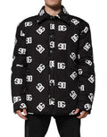 Men's Black Dg Monogram Nylon Windbreaker Jacket Clothing