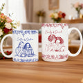 Personalizada Retro Pluma Estilo Dibujo Foto Floral 11 oz 15 oz Taza de Cerámica con Texto Uso Diario Regalo de Cumpleaños para Amigos Besties