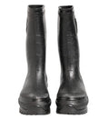 Metallic Black Pull On Rain Boots Men Shoes Pvc Leather