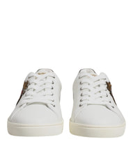 White Sacred Heart Men Low Top Sneakers Shoes Calf Leather