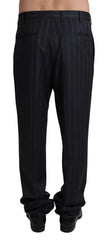 Men's Wool Blend Formal Trousers Gray Silk
