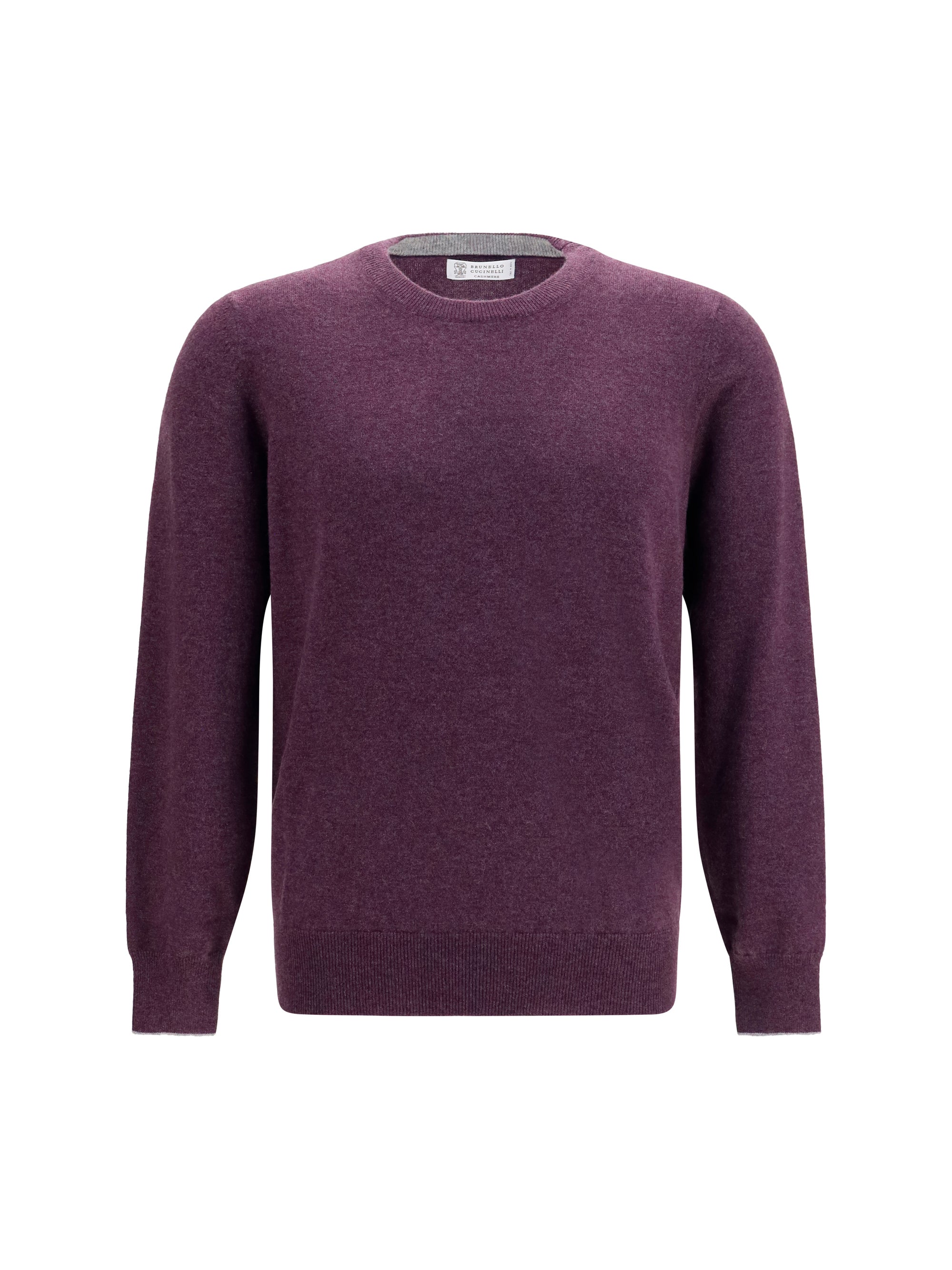 Brunello Cucinelli Cashmere Crew Neck Sweater — Purple